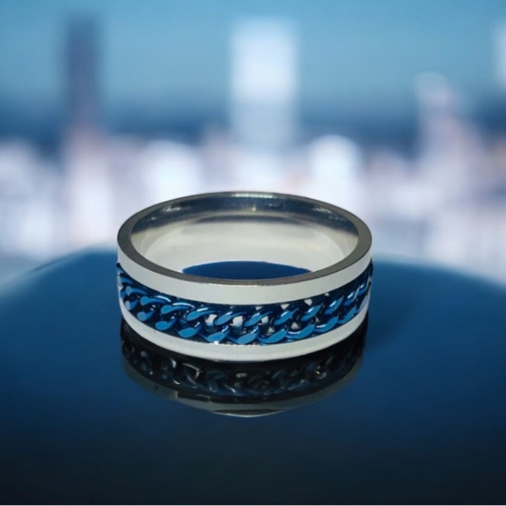 Spinner Fidget Link Ring - Stainless Steel - Size 14